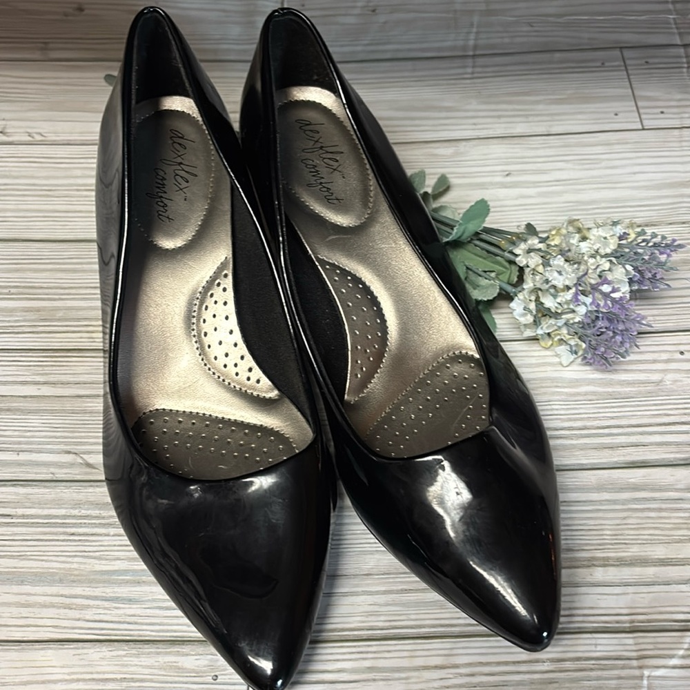 Deflex Comfort Jeanne Black Patent Heels Pumps Women’s Size 9 Wide